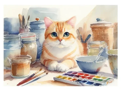 Cat Portrait Print on Matte Paper | Expressive Feline Wall Art
