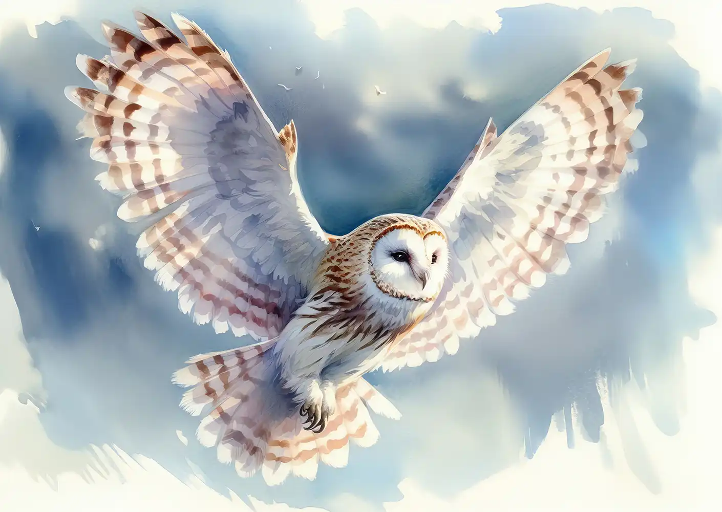 Flying Owl Print on Matte Paper | Wildlife Bird Wall Art