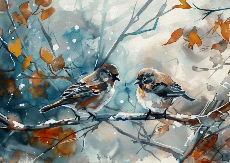 Autumn Rudd Autumn Sparrow Print on Matte Paper | Garden Bird Wall Art – Paintings ...