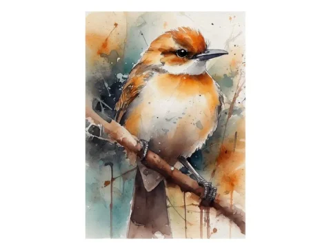 Bird Watercolour Print on Matte Paper | Elegant Wildlife Wall Art