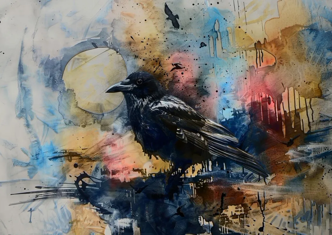 Raven Ink Print on Matte Paper | Gothic Bird Wall Art