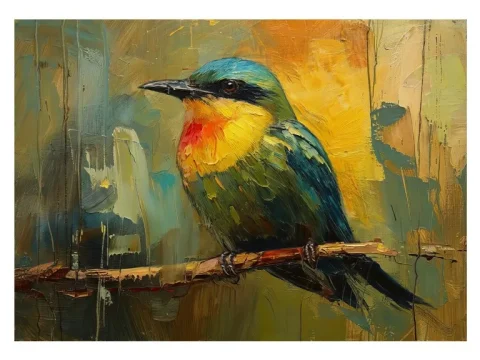 Colourful Bird Print on Matte Paper | Wildlife Wall Art