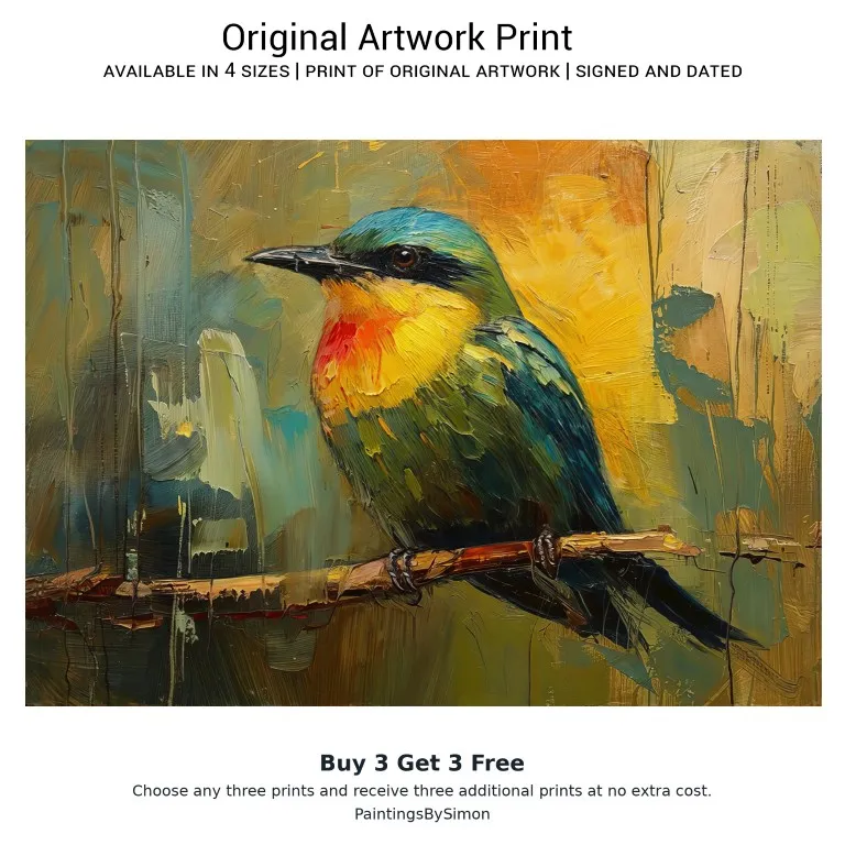 Colourful Bird Print on Matte Paper | Wildlife Wall Art