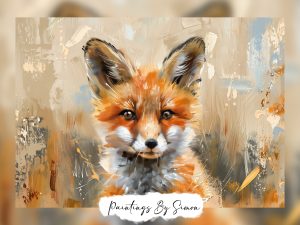 Captivating painting of a fox portrait