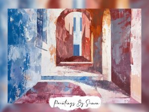 Abstract architectural art capturing the essence of modern urban pathways