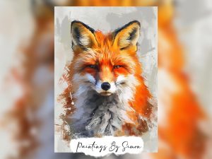 Lifelike fox portrait with vibrant colors
