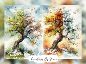 Tree through four seasons.