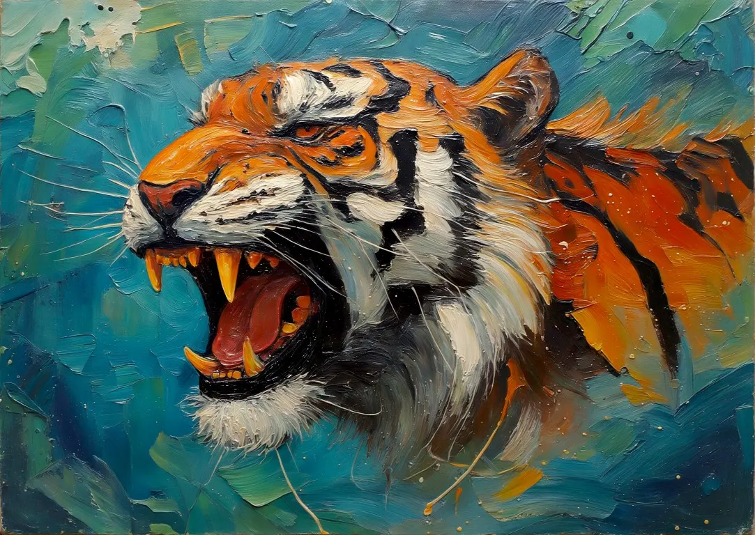 Roaring Tiger Print on Matte Paper | Big Cat Wall Art