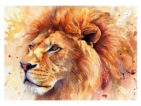 Lion Portrait Print on Matte Paper | Big Cat Wall Art
