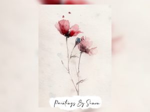 Elegant watercolor painting of delicate flowers