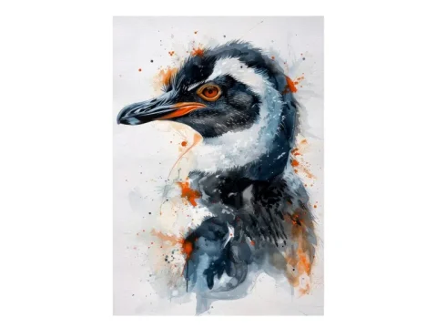 Penguin Portrait Print on Matte Paper | Coastal Bird Wall Art