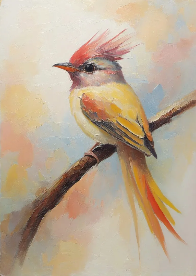 Colourful Bird Oil Print on Matte Paper | Wildlife Wall Art