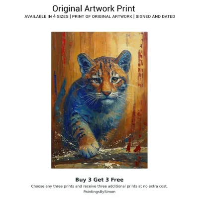 Tiger Cub Print on Matte Paper | Big Cat Wildlife Wall Art