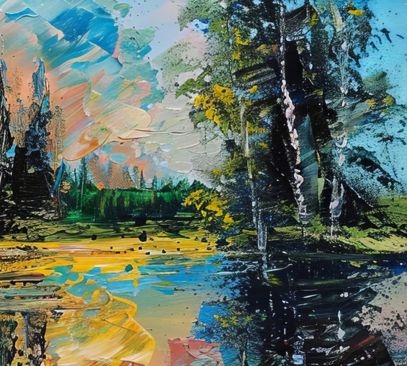 Abstract Forest Reflection Print on Matte Paper | Vibrant Woodland Wall ...