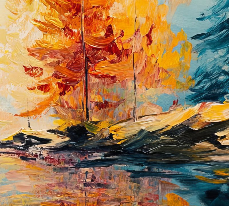 Autumn Lake Reflection Print on Matte Paper | Serene Landscape Wall Art ...
