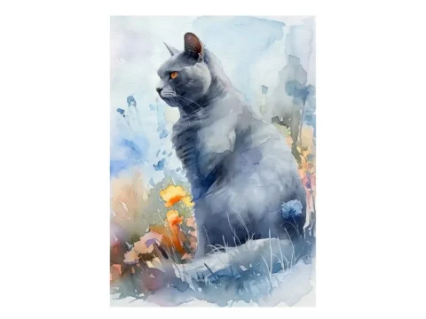 Cat Watercolour Print on Matte Paper | Delicate Feline Wall Art