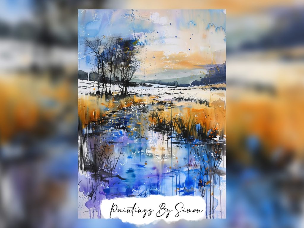 Simon Rudd Landscape Winter Abstract Landscape Print on Matte Paper | Colourful Snow Wall ...