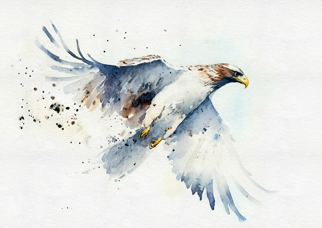 Eagle Flying Print on Matte Paper | Wildlife Bird Wall Art