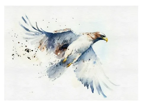 Eagle Flying Print on Matte Paper | Wildlife Bird Wall Art