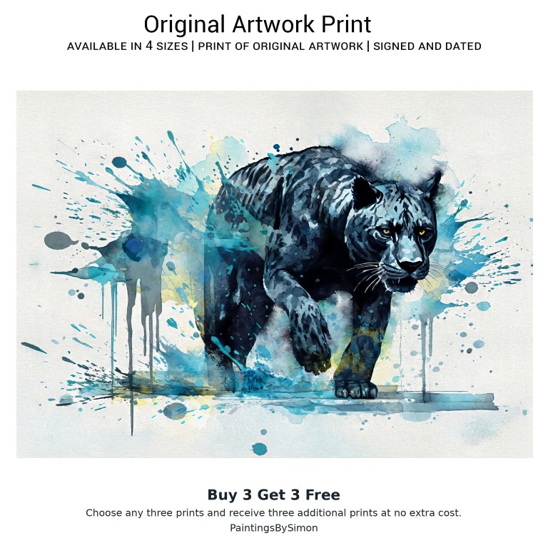 Black Panther Print on Matte Paper | Big Cat Wildlife Wall Art